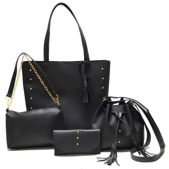 Kit Bolsas Olívia (4 peças) Preto